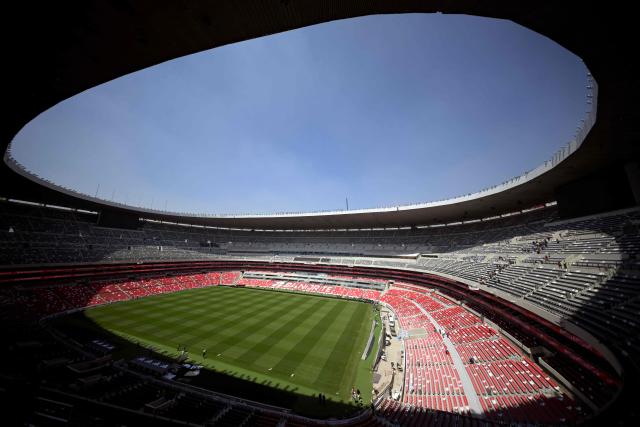This image shows a general view inside the newly renovated Banorte Stadium, formerly the Azteca Stadium, in Mexico City on March 27, 2026. (Photo by Alfredo ESTRELLA / AFP)
