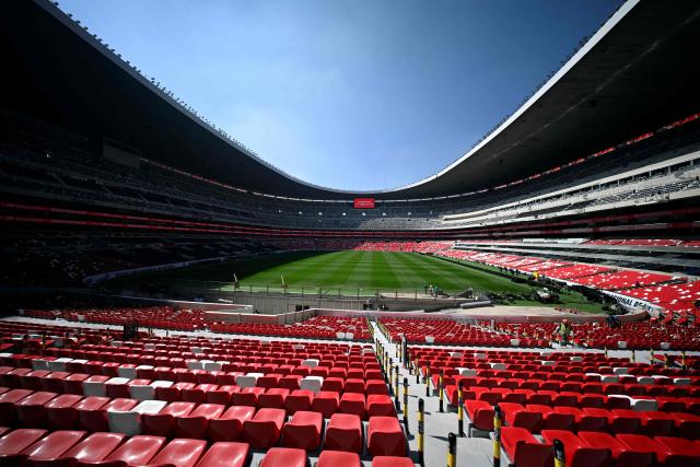 This image shows a general view inside the newly renovated Banorte Stadium, formerly the Azteca Stadium, in Mexico City on March 27, 2026. (Photo by Alfredo ESTRELLA / AFP)