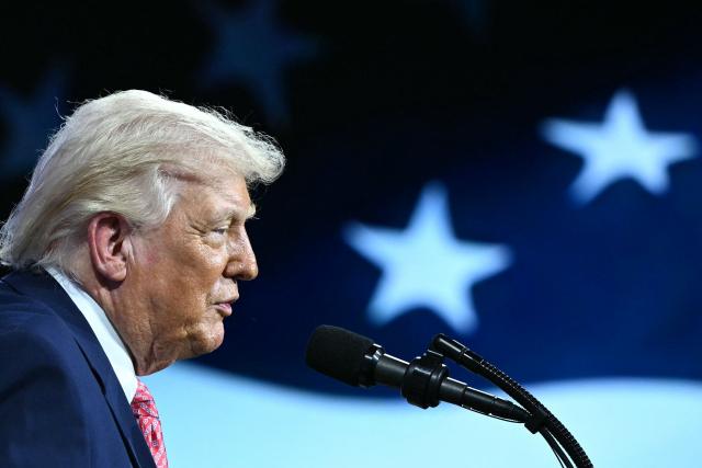 US President Donald Trump speaks during the Future Investment Initiative (FII) Summit in Miami Beach, Florida, on March 27, 2026. (Photo by Mandel NGAN / AFP)