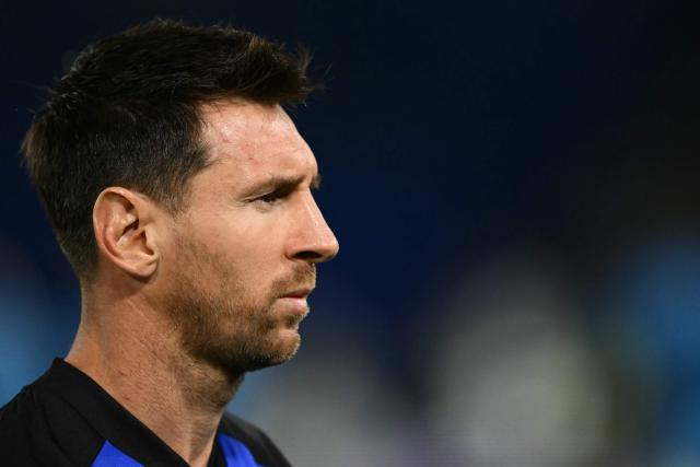 Argentina's forward #10 Lionel Messi looks on ahead of a friendly football match between Argentina and Mauritania at La Bombonera stadium in Buenos Aires on March 27, 2026. (Photo by Luis ROBAYO / AFP)
