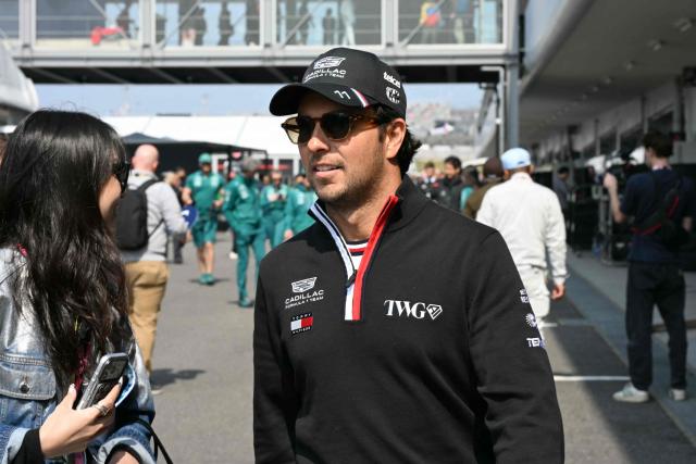 Cadillac's Mexican driver Sergio Perez arrives for the third practice session ahead of the Formula One Japanese Grand Prix at the Suzuka circuit in Suzuka, Mie prefecture on March 28, 2026. (Photo by Toshifumi KITAMURA / AFP)