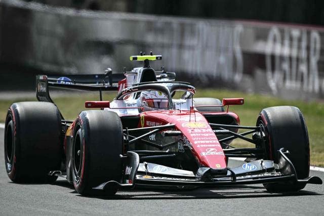 Ferrari's British driver Lewis Hamilton drives during the third practice session ahead of the Formula One Japanese Grand Prix at the Suzuka circuit in Suzuka, Mie prefecture on March 28, 2026. (Photo by Philip FONG / AFP)
