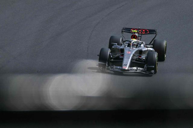 Audi's Brazilian driver Gabriel Bortoleto drives during the third practice session ahead of the Formula One Japanese Grand Prix at the Suzuka circuit in Suzuka, Mie prefecture on March 28, 2026. (Photo by ANDREW CABALLERO-REYNOLDS / AFP)