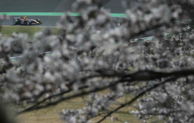 Racing Bulls' New Zealand driver Liam Lawson drives during the third practice session ahead of the Formula One Japanese Grand Prix at the Suzuka circuit in Suzuka, Mie prefecture on March 28, 2026. (Photo by ANDREW CABALLERO-REYNOLDS / AFP)