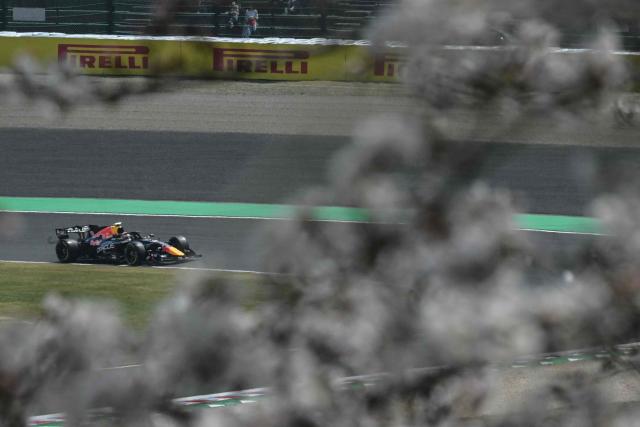 Red Bull Racing's French driver Isack Hadjar drives during the third practice session ahead of the Formula One Japanese Grand Prix at the Suzuka circuit in Suzuka, Mie prefecture on March 28, 2026. (Photo by ANDREW CABALLERO-REYNOLDS / AFP)