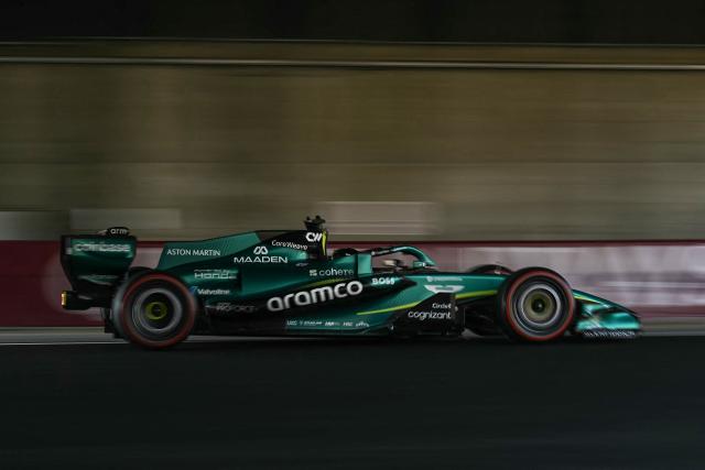 Aston Martin's Canadian driver Lance Stroll drives during the third practice session ahead of the Formula One Japanese Grand Prix at the Suzuka circuit in Suzuka, Mie prefecture on March 28, 2026. (Photo by Philip FONG / AFP)