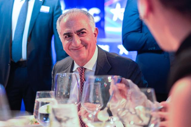 Iranian political activist Reza Pahlavi attends the Ronald Reagan Gala Dinner  during the Conservative Political Action Conference (CPAC) in Grapevine, Texas, on March 27, 2026. American conservatives converge on Texas this week for what organizers bill as their largest and most influential gathering, with the Iran war and fears of a punishing midterm election cycle heightening the stakes. (Photo by Leandro Lozada / AFP)