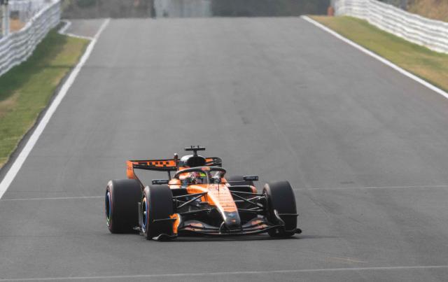 McLaren's Australian driver Oscar Piastri drives during the qualifying session ahead of the Formula One Japanese Grand Prix at the Suzuka circuit in Suzuka, Mie prefecture on March 28, 2026. (Photo by ANDREW CABALLERO-REYNOLDS / AFP)