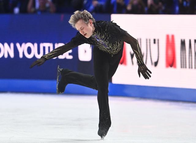 USA's Ilia Malinin performs during the men's free skating program of the 2026 ISU Figure Skating World Championships in Prague, Czech Republic on March 28, 2026. (Photo by Michal Cizek / AFP)