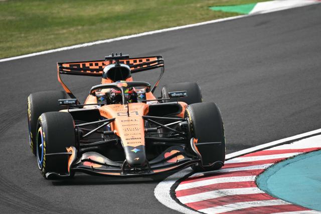 McLaren's Australian driver Oscar Piastri leads during the Formula One Japanese Grand Prix at the Suzuka circuit in Suzuka, Mie prefecture on March 29, 2026. (Photo by Philip FONG / AFP)