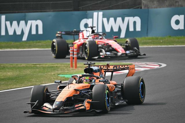 McLaren's Australian driver Oscar Piastri leads during the Formula One Japanese Grand Prix at the Suzuka circuit in Suzuka, Mie prefecture on March 29, 2026. (Photo by Philip FONG / AFP)