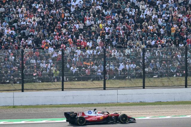 Ferrari's Monegasque driver Charles Leclerc drives during the Formula One Japanese Grand Prix at the Suzuka circuit in Suzuka, Mie prefecture on March 29, 2026. (Photo by ANDREW CABALLERO-REYNOLDS / AFP)