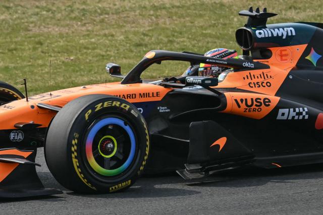 McLaren's Australian driver Oscar Piastri leads during the Formula One Japanese Grand Prix at the Suzuka circuit in Suzuka, Mie prefecture on March 29, 2026. (Photo by ANDREW CABALLERO-REYNOLDS / AFP)
