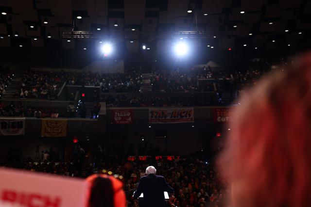 US Senator Bernie Sanders, Independent from Vermont, speaks during a "Tax the Rich" rally at Lehman College in the Bronx borough of New York City on March 29, 2026. (Photo by CHARLY TRIBALLEAU / AFP)