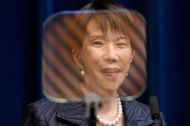 (FILES) Japan's new Prime Minister Sanae Takaichi speaks during a press conference at the prime minister's office in Tokyo on October 21, 2025. (Photo by Eugene Hoshiko / POOL / AFP)