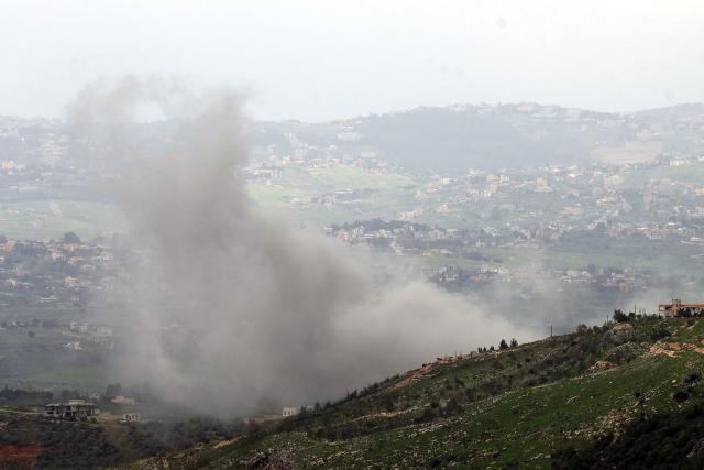 Smoke rises from the site of an Israeli airstrike that targeted the outskirts of the southern Lebanese village of Yohmor on March 30, 2026. Lebanon was pulled into the Middle East war on March 2 after Tehran-backed Hezbollah fired rockets at Israel in retaliation for the killing of Iran's supreme leader. (Photo by AFP)