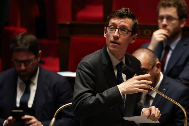 France's Education Minister Edouard Geffray speaks during a session of questions to the government at The National Assembly, France's lower house of parliament in Paris on March 31, 2026. (Photo by Anne-Christine POUJOULAT / AFP)