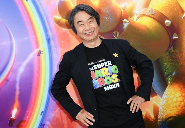 (FILES) Japanese producer and video game designer Shigeru Miyamoto attends Universal's "The Super Mario Bros. Movie" special screening at the Regal LA Live in Los Angeles, April 1, 2023. Super Mario's creator Shigeru Miyamoto told AFP he had never imagined that the "little character I drew would become so big", bouncing through the decades from pixellated New York sewers to a silver-screen space epic. (Photo by VALERIE MACON / AFP)