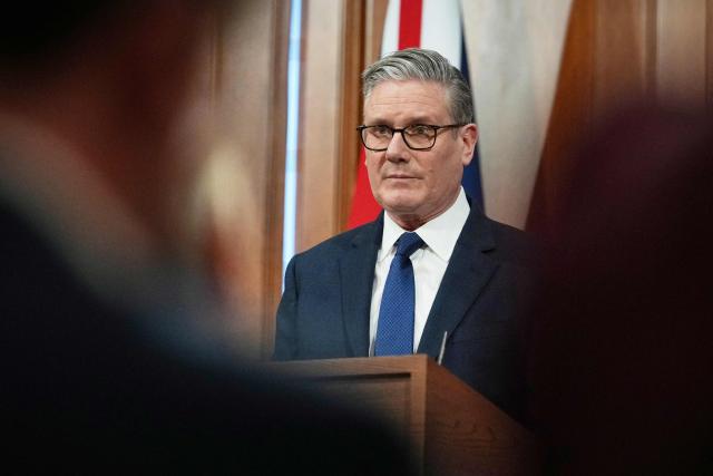 British Prime Minister Keir Starmer speaks during a press conference to update on the latest situation in the Middle East and how the government is supporting families at home at 10 Downing Street in London, on April 1, 2026. (Photo by Frank Augstein / POOL / AFP)
