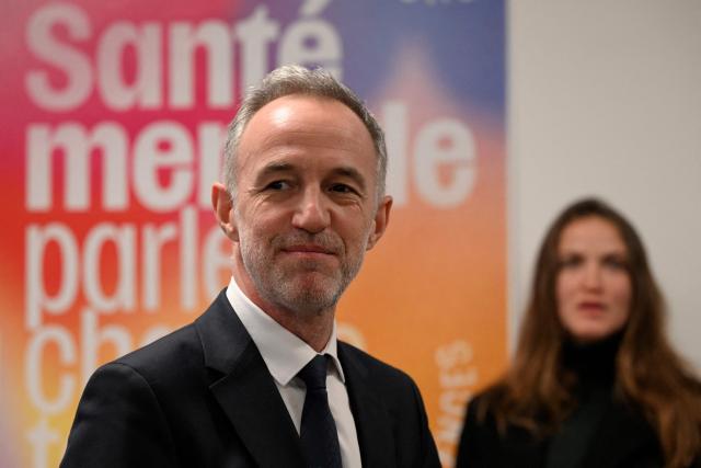 Paris Mayor Emmanuel Gregoire attends a mental health conference (Assises de la sante mentale) in Paris on April 1, 2026. (Photo by Anna KURTH / AFP)