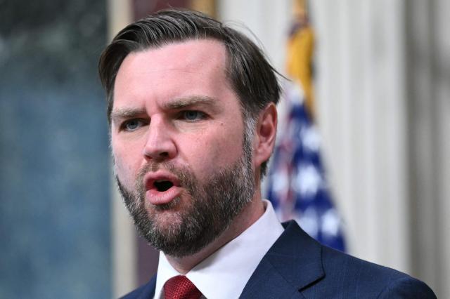 US Vice President JD Vance speaks before swearing in Colin McDonald as Assistant Attorney General for the National Fraud Enforcement Division in the Eisenhower Executive Office Building, next to the White House in Washington, DC on April 1, 2026. McDonald will be the first Assistant Attorney General for the Department of Justice's newly created National Fraud Enforcement Division. (Photo by Mandel NGAN / AFP)