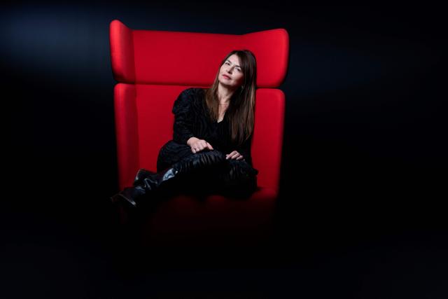 Serbian writer, director and producer Biljana Tutorov poses during a photo session in Paris on March 26, 2026. (Photo by JOEL SAGET / AFP)