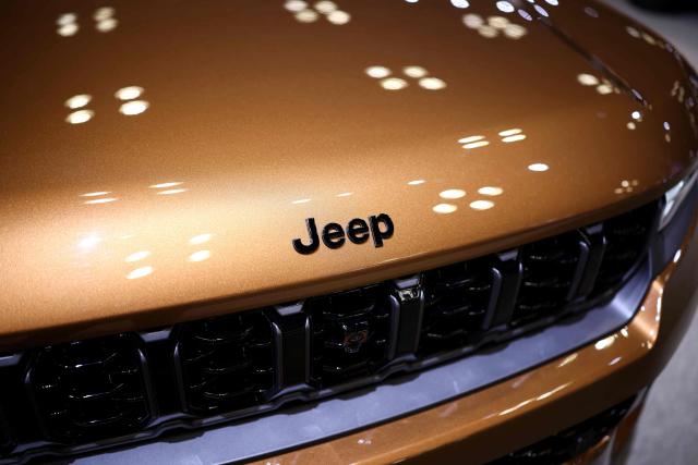 A Jeep Grand Cherokee is pictured during the press preview for the New York International Auto Show at the Jacob Javits Convention Center in New York City on April 1, 2026. (Photo by CHARLY TRIBALLEAU / AFP)