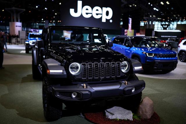 A Jeep Wrangler Rubicon is pictured during the press preview for the New York International Auto Show at the Jacob Javits Convention Center in New York City on April 1, 2026. (Photo by CHARLY TRIBALLEAU / AFP)