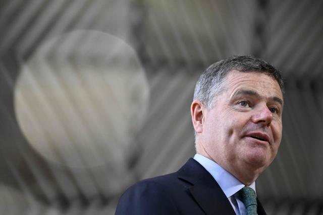 (FILES) Irish Minister for Finance and President of Eurogroup Paschal Donohoe answers the journalists during Eurogroup/Ecofin meeting at the EU headquarters in Brussels on July 13, 2023. The World Bank is "extremely concerned" about the effect the war on Iran will have on inflation, jobs and food security, and is in talks with member states on how to address immediate needs in the crisis, a top official told AFP on April 1, 2026. Managing Director Paschal Donohoe's comments came as his organization announced a new partnership with the International Monetary Fund (IMF) and International Energy Agency (IEA) to coordinate aid responses to the war. Donohoe flagged that countries in Asia and Africa were particularly vulnerable to the energy, price and supply shocks of the crisis. (Photo by JOHN THYS / AFP)