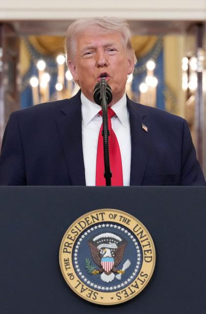 US President Donald Trump speaks during a televised address on the conflict in the Middle East, at the White House in Washington, DC, on April 1, 2026. (Photo by Alex Brandon / POOL / AFP)