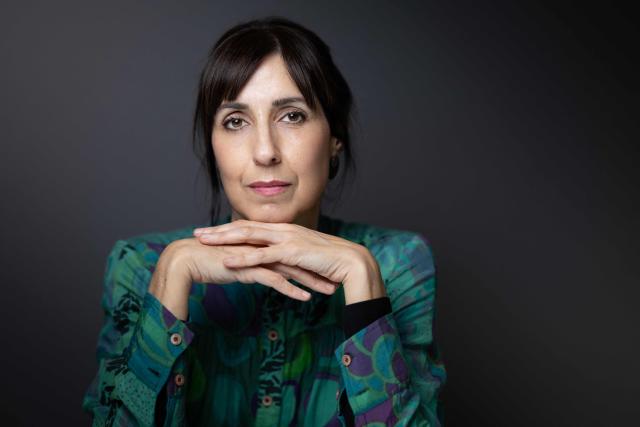 Spanish director and sociologist Eva Libertad poses during a photo session in Paris on April 1, 2026. (Photo by Joel Saget / AFP)