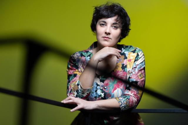 French jazz singer-songwriter and composer Marion Rampal poses during a photo session in Paris on April 2, 2026. (Photo by Joel Saget / AFP)