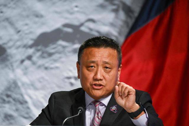 NASA Orion program manager, speaks during a status briefing of the Artemis II crewed lunar mission at Johnson Space Center in Houston, Texas, on April 2, 2026. On April 2, the four Artemis astronauts fired up their spacecraft's engine to break away from Earth's orbit and zoomed towards the Moon, a milestone that commits NASA to the first crewed lunar flyby in more than half-a-century. The 10-day Artemis 2 mission is aimed at paving the way for a Moon landing in 2028. (Photo by RONALDO SCHEMIDT / AFP)