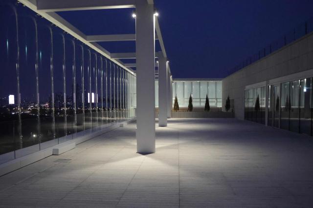 An exterior view shows the Centre Pompidou Hanwha before its inauguration ceremony with French President Emmanuel Macron in Seoul on April 3, 2026. (Photo by Ludovic MARIN / AFP)