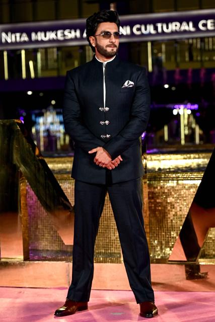 Bollywood actor Ranveer Singh attends the celebrations for the third anniversary of the Nita Mukesh Ambani Cultural Centre in Mumbai on April 3, 2026. (Photo by Sujit JAISWAL / AFP)