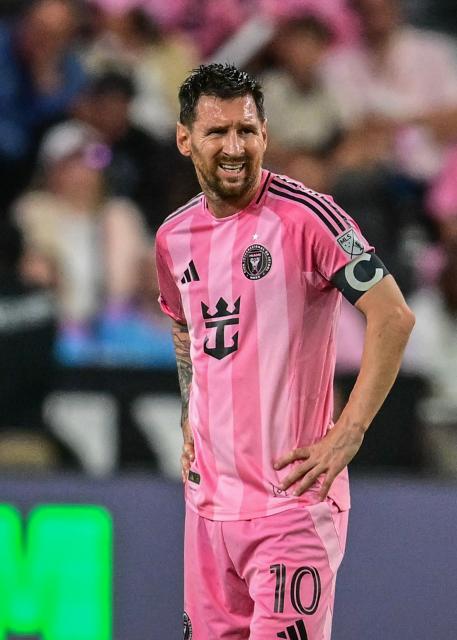 Inter Miami's Argentine forward #10 Lionel Messi looks on during a Major League Soccer (MLS) regular season football match between Inter Miami CF and Austin FC at the newly inaugurated NU Stadium in Miami, Florida, on April 4, 2026. (Photo by Giorgio VIERA / AFP)