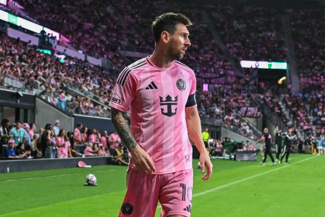 Inter Miami's Argentine forward #10 Lionel Messi looks on during a Major League Soccer (MLS) regular season football match between Inter Miami CF and Austin FC at the newly inaugurated NU Stadium in Miami, Florida, on April 4, 2026. (Photo by Giorgio VIERA / AFP)