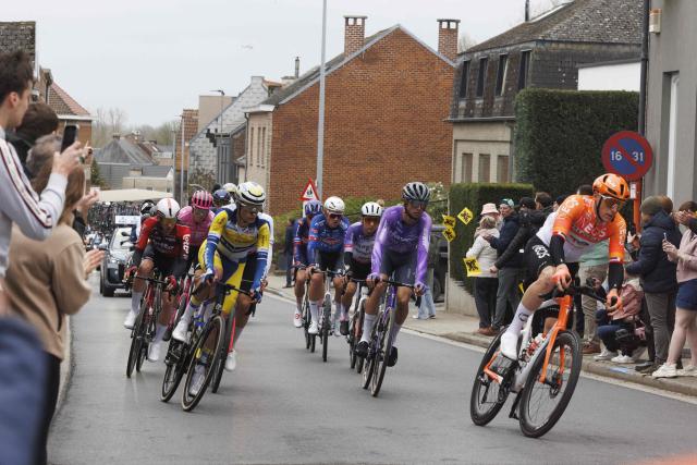 American Luke Lamperti of EF Education-EasyPos competes in the men's race of the 'Ronde van Vlaanderen/ Tour des Flandres/ Tour of Flanders' UCI WorldTour one day cycling race, 278 km from Antwerp to Oudenaarde, on April 5, 2026 in Haaltert. (Photo by NICOLAS MAETERLINCK / Belga / AFP) / Belgium OUT