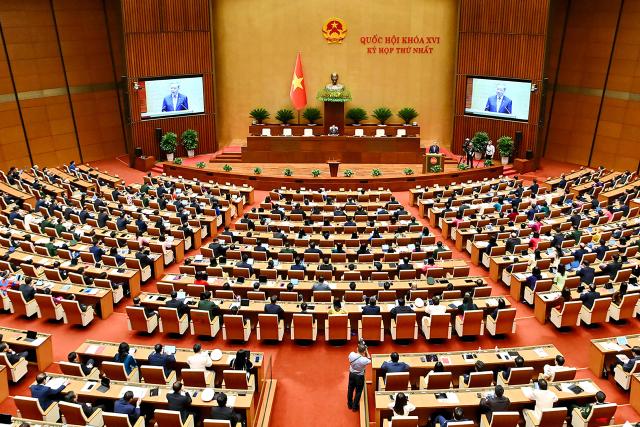 Vietnam's Communist Party general secretary To Lam speaks during the opening session of the National Assembly in Hanoi on April 6, 2026. (Photo by -STR / AFP)
