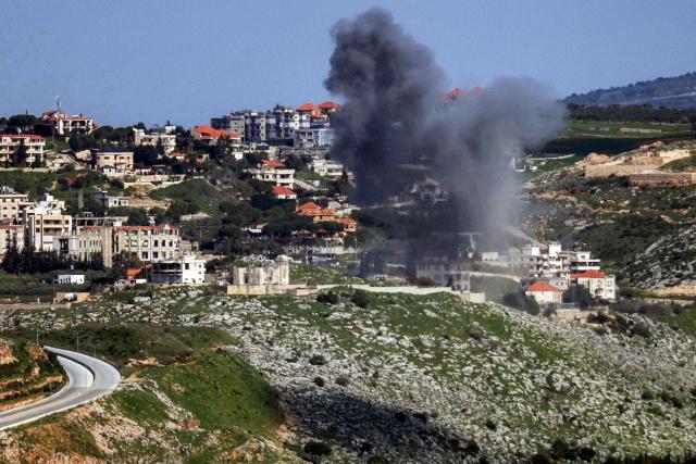Smoke rises following an Israeli airstrike on the area of Ali al-Daher in southern Lebanon as seen from nearby Kfar Roummane on April 6, 2026. Lebanon was drawn into the Middle East war in early March when Iran-backed militant group Hezbollah attacked Israel in response to the killing of the Iranian supreme leader during US-Israeli strikes on February 28. (Photo by AFP)