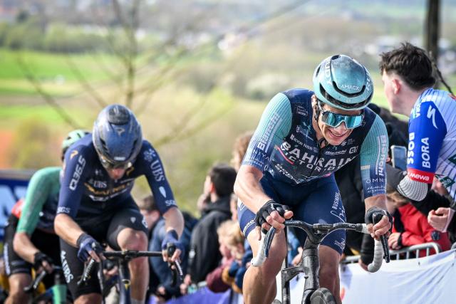 Belgian rider Alec Segaert from the Bahrain-Victorious team competes on the Paterberg climb in Kluisbergen during the men's race of the 'Ronde van Vlaanderen/ Tour des Flandres/ Tour of Flanders' UCI WorldTour one-day cycling race, 278 km from Antwerp to Oudenaarde, on April 5, 2026. (Photo by ELIAS ROM / Belga / AFP) / Belgium OUT