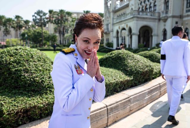 Thailand's incoming Deputy Prime Minister and Minister of Commerce Suphajee Suthumpun gestures before being sworn in to office at Government House in Bangkok on April 6, 2026. (Photo by Chanakarn LAOSARAKHAM / AFP)