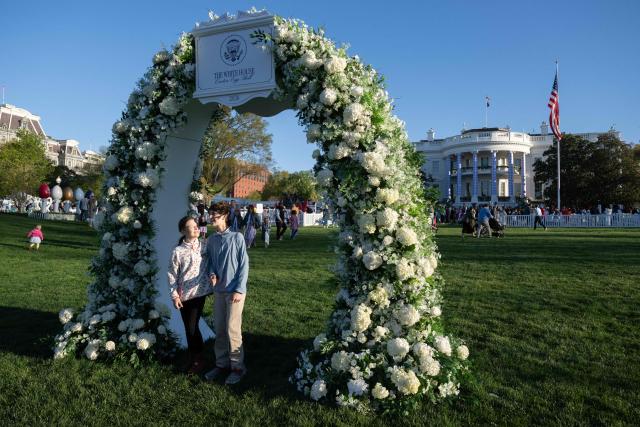 Guests gather on the South Lawn of the White House for the annual Easter Egg Roll on April 6, 2026, in Washington, DC. (Photo by SAUL LOEB / AFP)