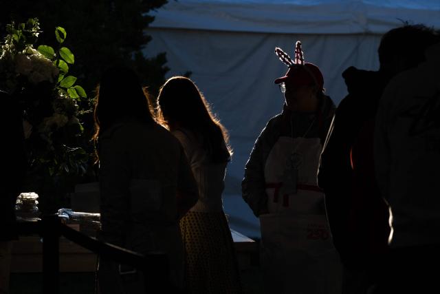 Guests attend the annual Easter Egg Roll on the South Lawn of the White House on April 6, 2026, in Washington, DC. (Photo by SAUL LOEB / AFP)