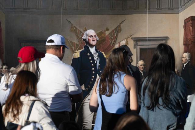 Guests attend the annual Easter Egg Roll on the South Lawn of the White House on April 6, 2026, in Washington, DC. (Photo by SAUL LOEB / AFP)