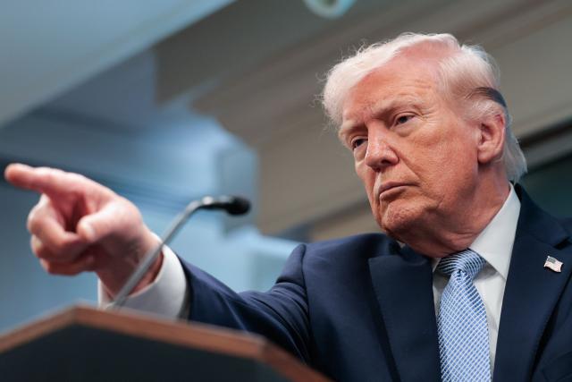 US President Donald Trump speaks about the conflict in Iran in the James S. Brady Press Briefing Room of the White House on April 6, 2026, in Washington, DC. (Photo by Kent Nishimura / AFP)