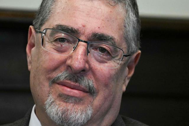 Guatemala's President Bernardo Arevalo gestures during a press conference at the Culture Palace in Guatemala City on April 6, 2026. (Photo by JOHAN ORDONEZ / AFP)