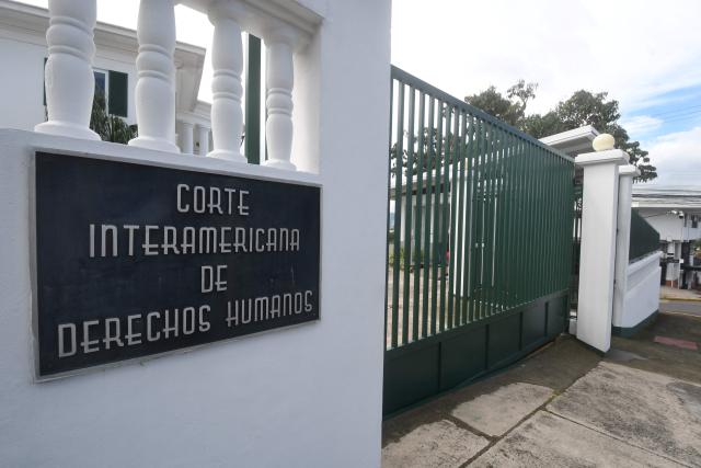 (FILES) View of the Inter-American Court of Human Rights (IACHR) building in San Jose, taken on September 29, 2025. The Inter-American Commission on Human Rights (IACHR) has called on Nicaragua to protect the life of the imprisoned Sandinista commander Bayardo Arce, noting that he faces a "serious" situation, according to a statement issued on April 6, 2026. (Photo by EZEQUIEL BECERRA / AFP)