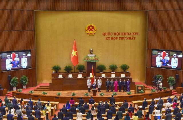 General Secretary of the Communist Party of Vietnam To Lam takes his oath as Vietnam's President during a National Assembly's session in Hanoi on April 7, 2026. Vietnam Communist Party boss To Lam was elected president by the National Assembly on April 7, capping his bid to centralise authority in a nation where senior cadres have traditionally governed collectively. (Photo by -STR / AFP)
