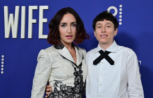 US actress Zoe Lister-Jones and Sam Cohen attend the premiere of Peacock's "The Miniature Wife" at the DGA Theater in Los Angeles, on April 6, 2026. (Photo by Frederic J. BROWN / AFP)